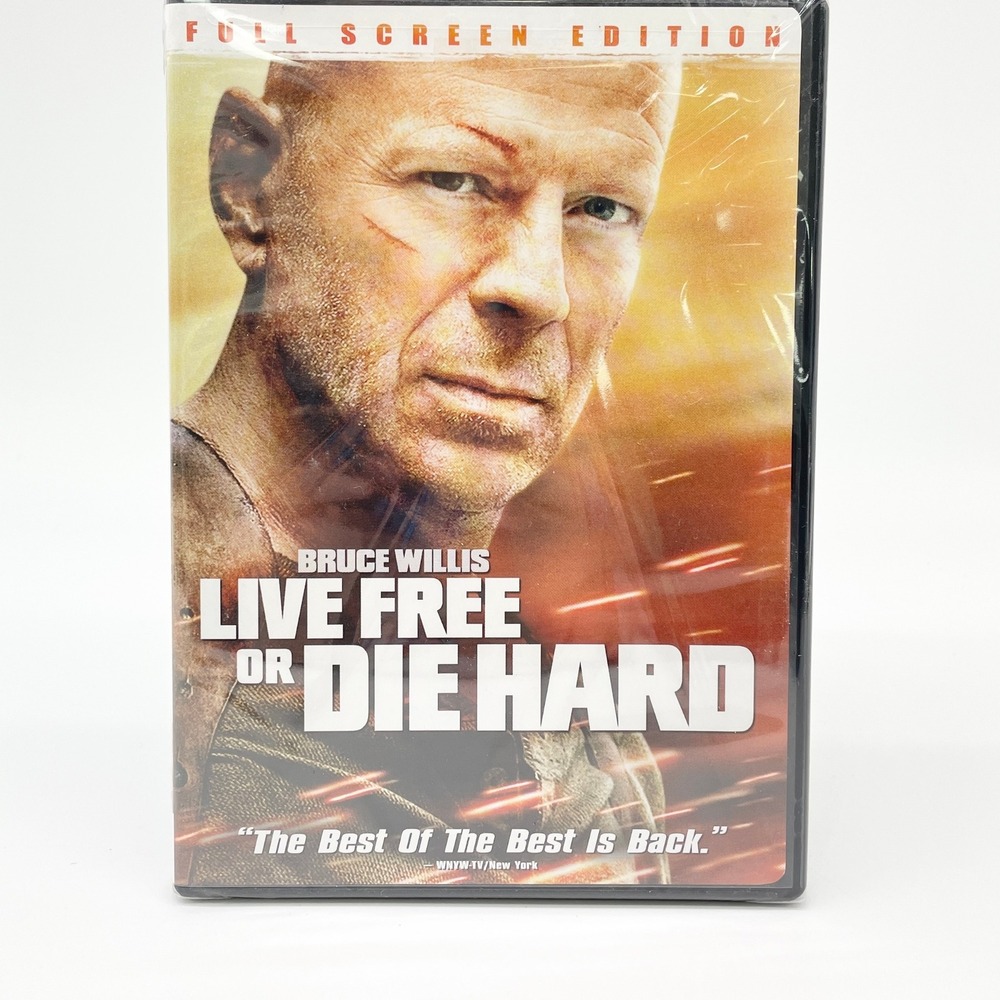 Live Free or Die Hard DVD Bruce Willis Full Screen Action Thriller Cult Classic‎